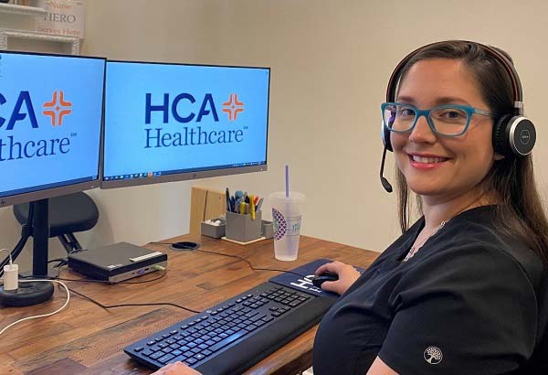 Mercedes Hester, RN, cares for patients virtually through the National Contact Center Management group. She assisted several Galen College of Nursing students complete their necessary clinical rotations during the pandemic.